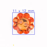 Schitterende Transparante Rode Knoop met Zilveren Achterkant - 11x12 mm Knopen KNP00098